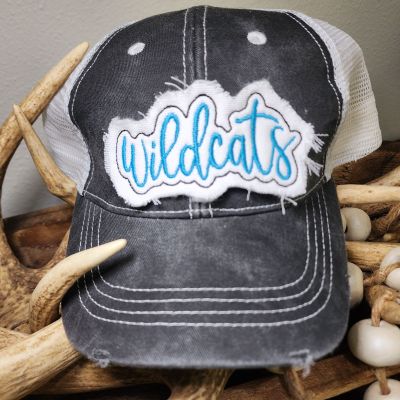 wildcats hat patch in the hoop embroidery